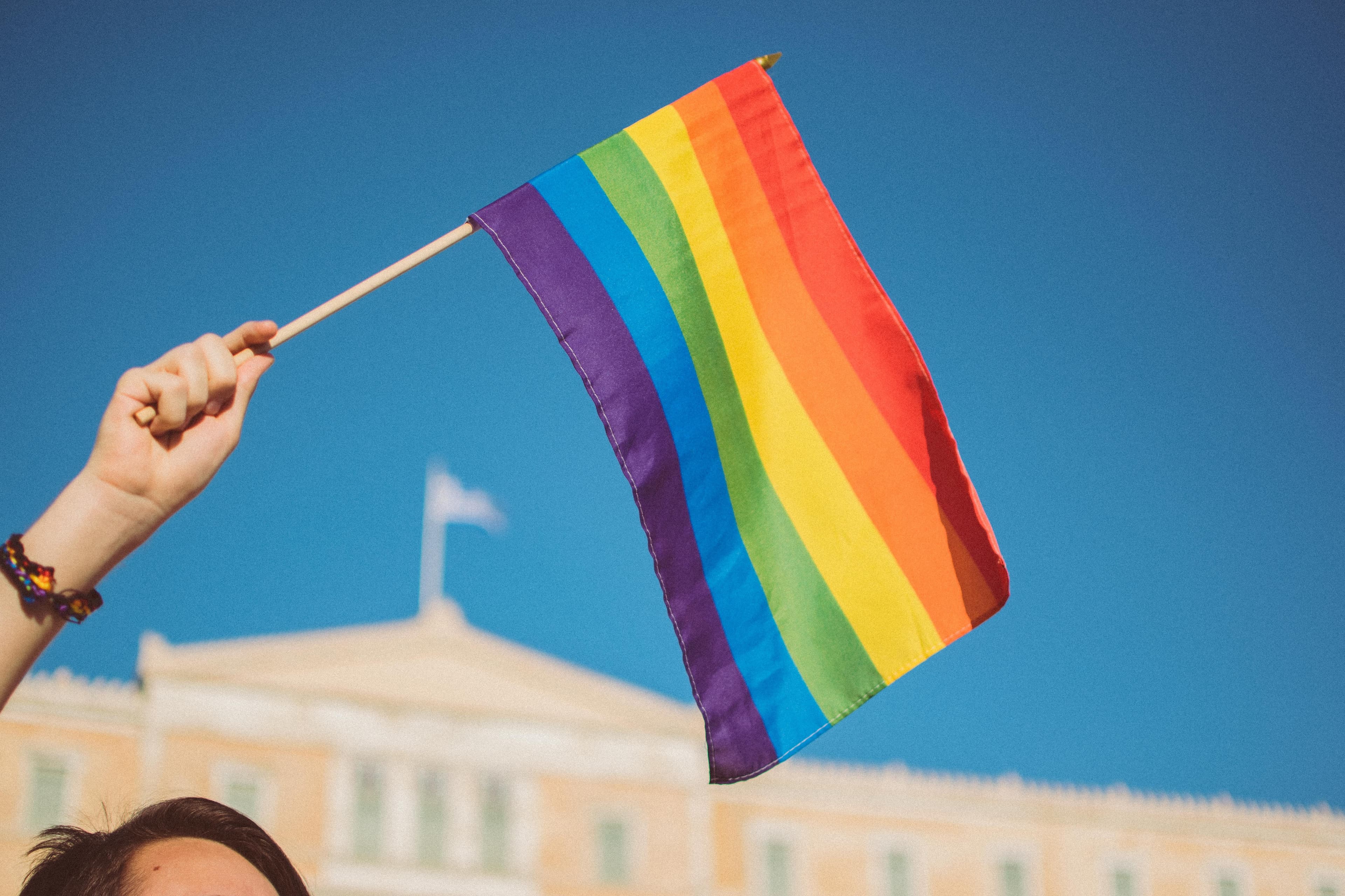 Man with Rainbow Flag